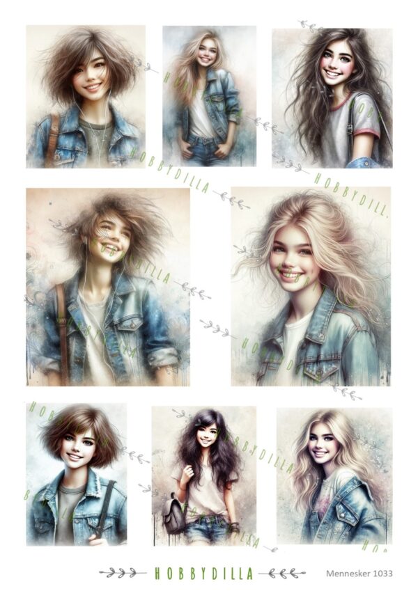 Rispapir A4 Mennesker 1033 Unge jenter