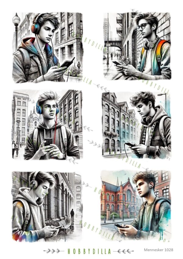 Motivark Mennesker 1028 M Unge gutter