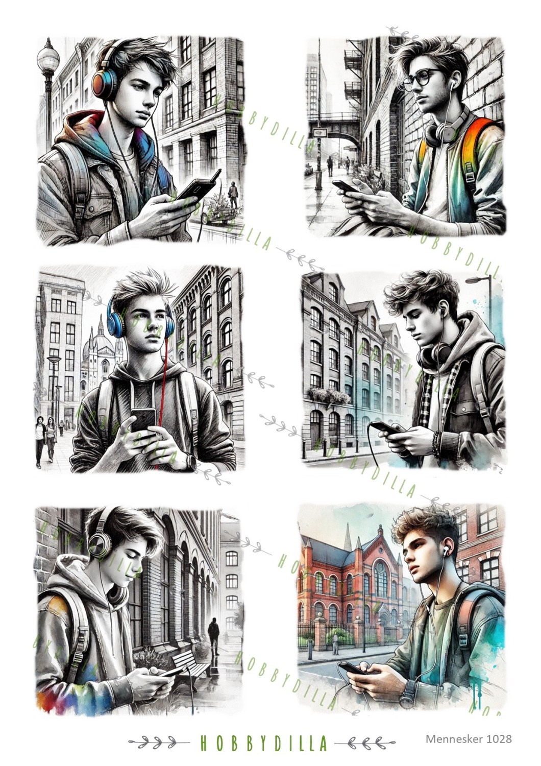 Motivark Mennesker 1028 M Unge gutter - Bilde 1