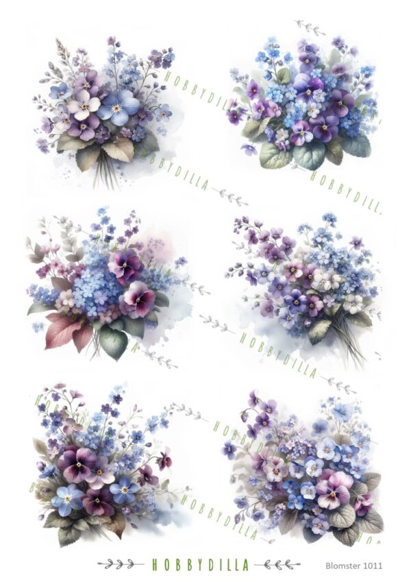 15478.jpg Rispapir A4 Blomster 1011 Fioler