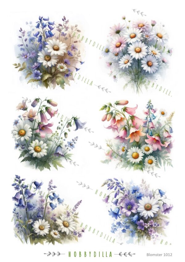 15489.jpg Rispapir A4 Blomster 1012 Markblomster