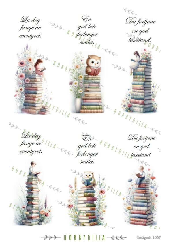 15490.jpg Rispapir A4 Smågodt 1007 Bokmerke med tekst