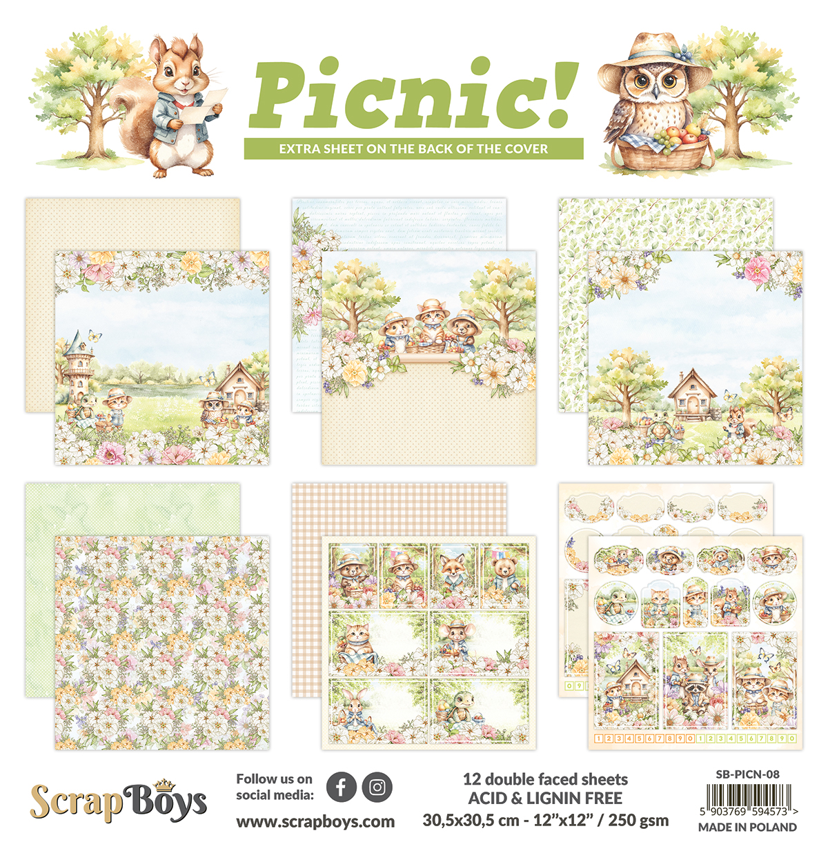 ScrapBoys Picnic! - 08 12x12 Blokk - Bilde 1