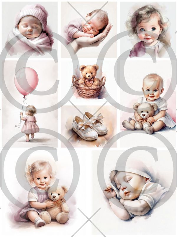 Papirdesign Motivark - Babyjente