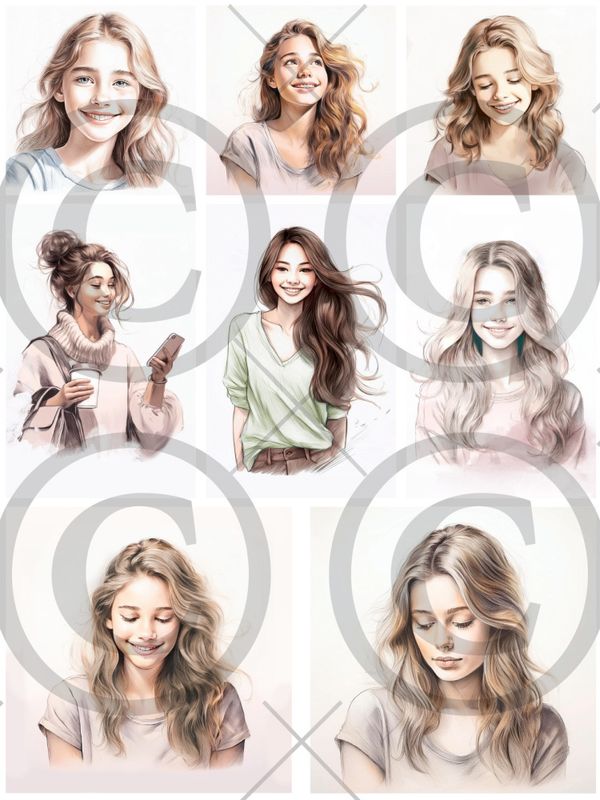 15558.jpg Papirdesign Motivark - Unge damer