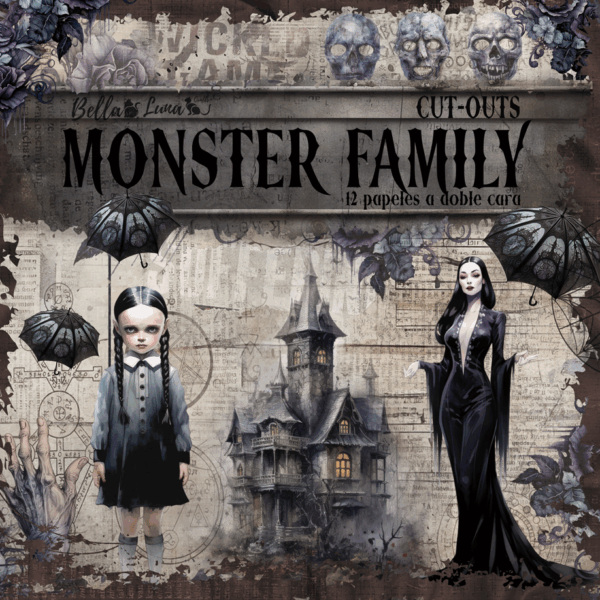 BellaLuna Monster Family Cut-outs Collection 8"x8"