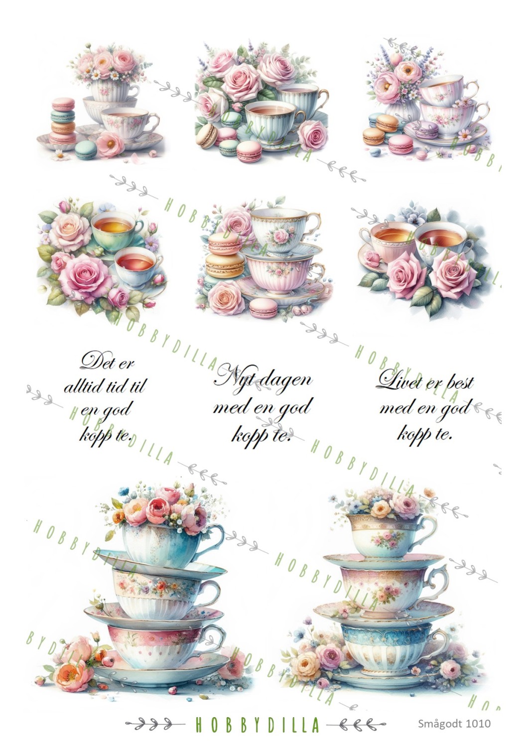 Rispapir Smågodt 1010 Tekopper med tekst - Bilde 1