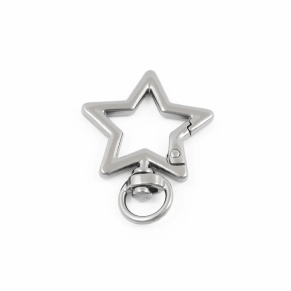 Karabinkrok Stjerne 31x41mm Sort