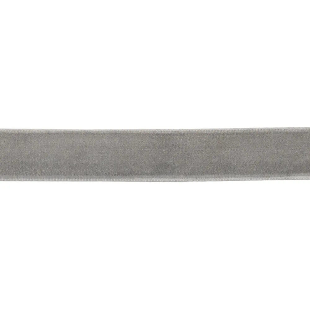 Fløyelsbånd 15mm - Grå - Bilde 1