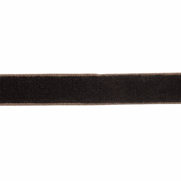 Fløyelsbånd 15mm - Mørk brun