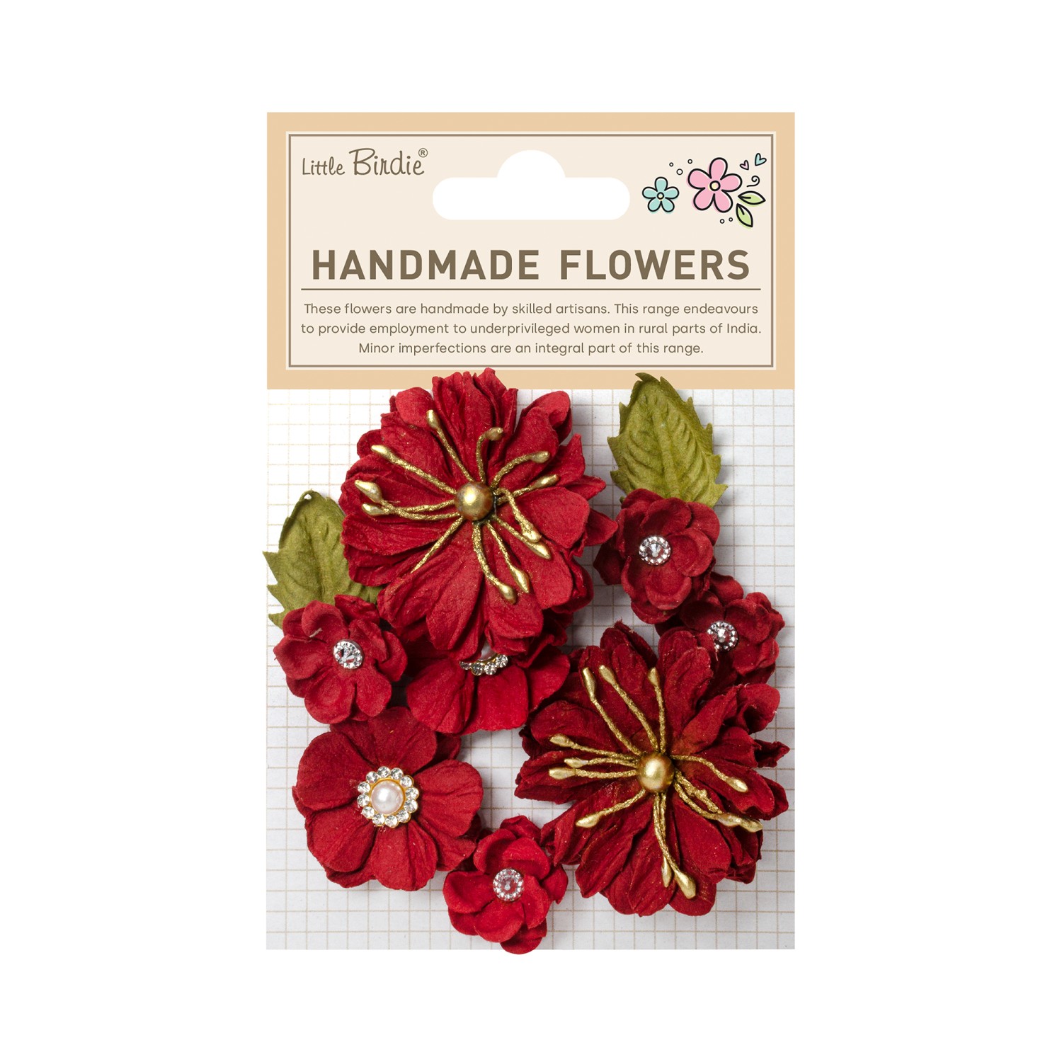 Little Birdie Liora Cardinal Red 10 stk - Bilde 1