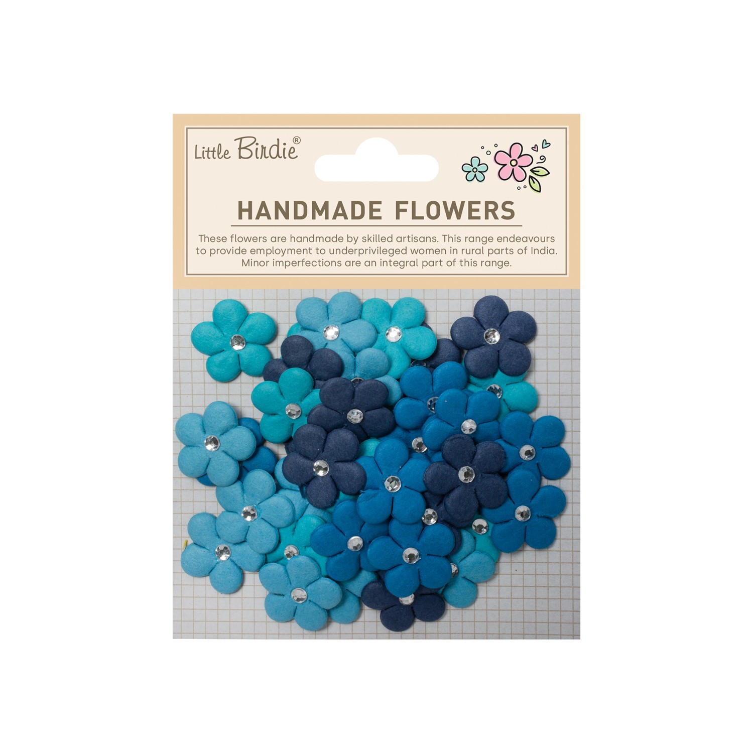 Little Birdie Daisies Sky Blue 40 stk - Bilde 1