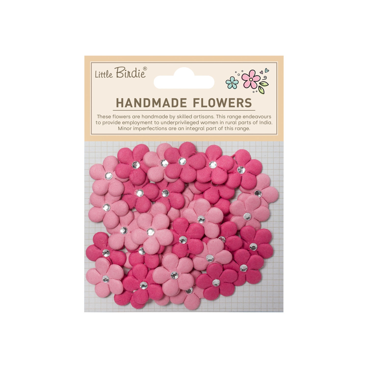 Little Birdie Daisies Pink Passion 40 stk - Bilde 1