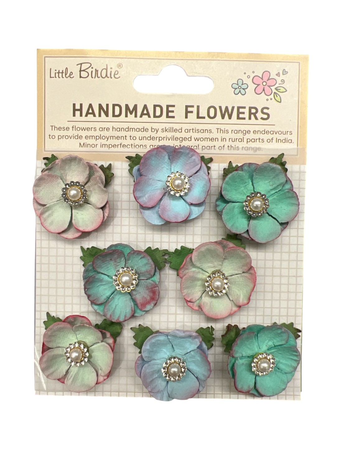 Little Birdie Butter Cup Teal Vibes 8 Stk - Bilde 1