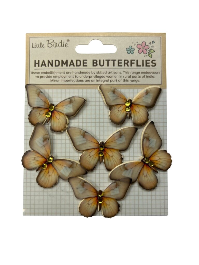 Little Birdie 3D Klistremerker Graceful Wings Cream Tint 6 Stk
