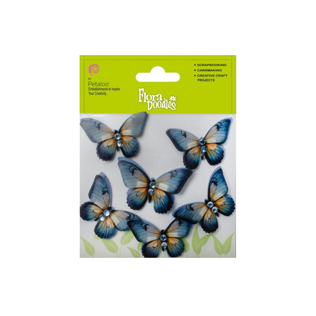 Little Birdie 3D Klistremerker Graceful Wings Sky Tones 6 Stk.
