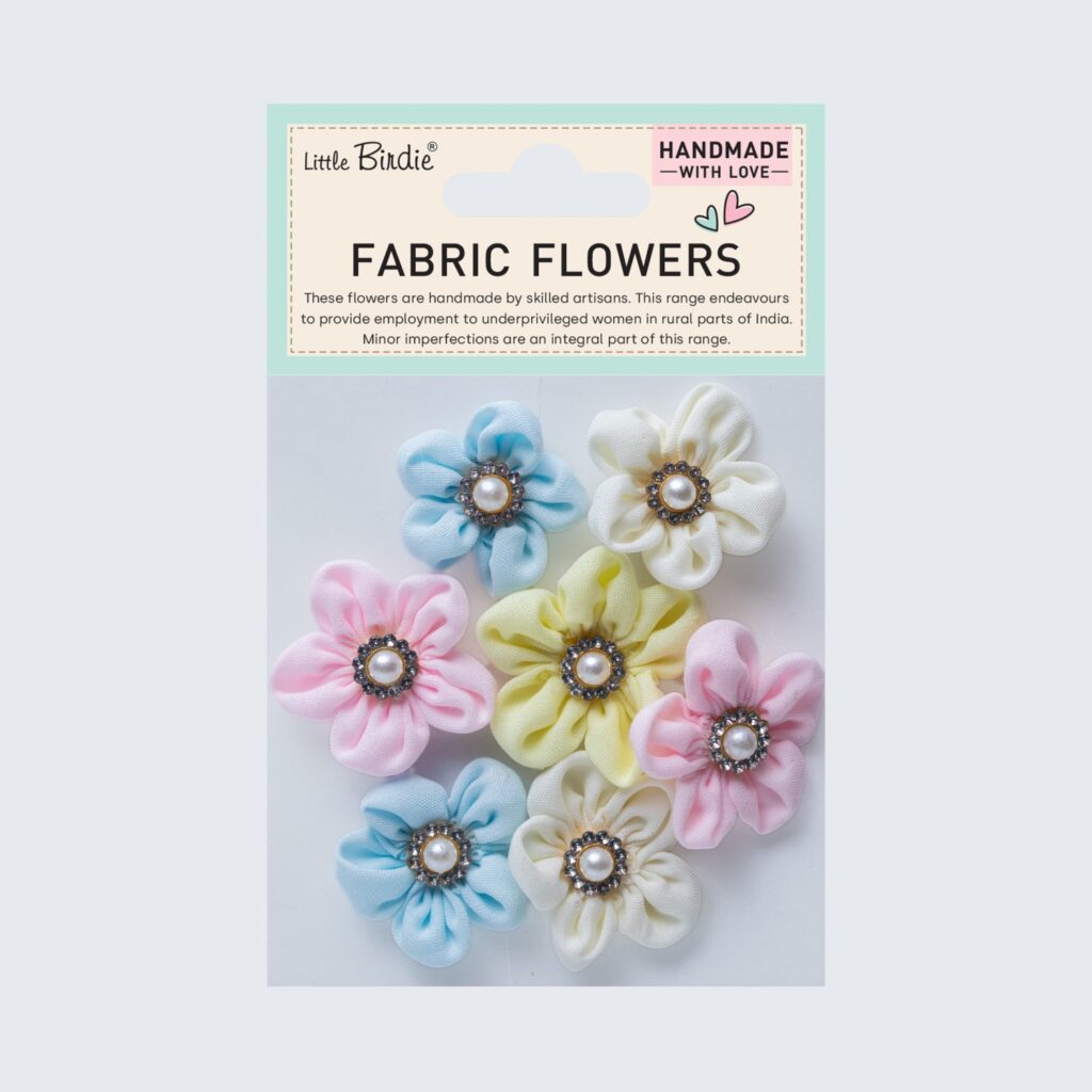 Little Birdie Tekstil Blomster Blair Sky Rose 7 Stk