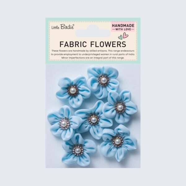 15836.jpg Little Birdie Tekstil Blomster Blair Blue 7 Stk