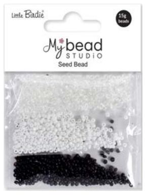 Little Birdie Rocailles Perler Svart Hvit 3 X 5g
