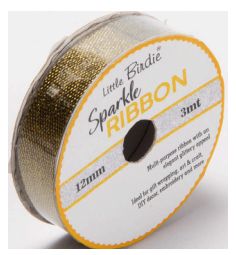 Little Birdie Glitterbånd Antikk Gull 12mm 3m