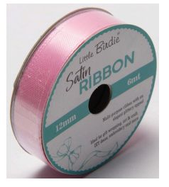 Little Birdie Satin Bånd Babyrosa 12mm 6m