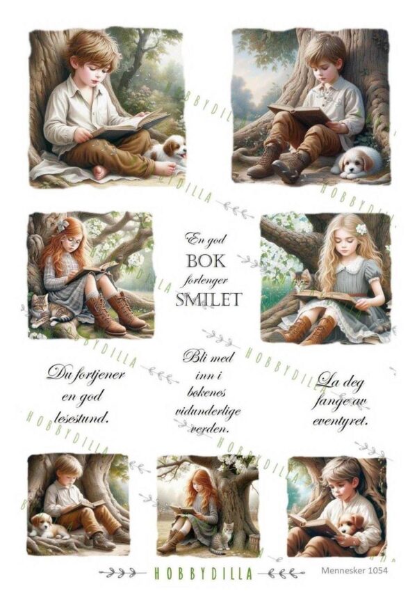 Motivark  Barn 1054 M Barn som leser