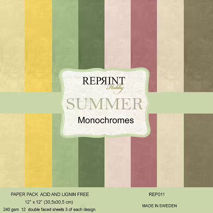 Reprint - Summer Monochromes 12x12 Blokk - Bilde 1