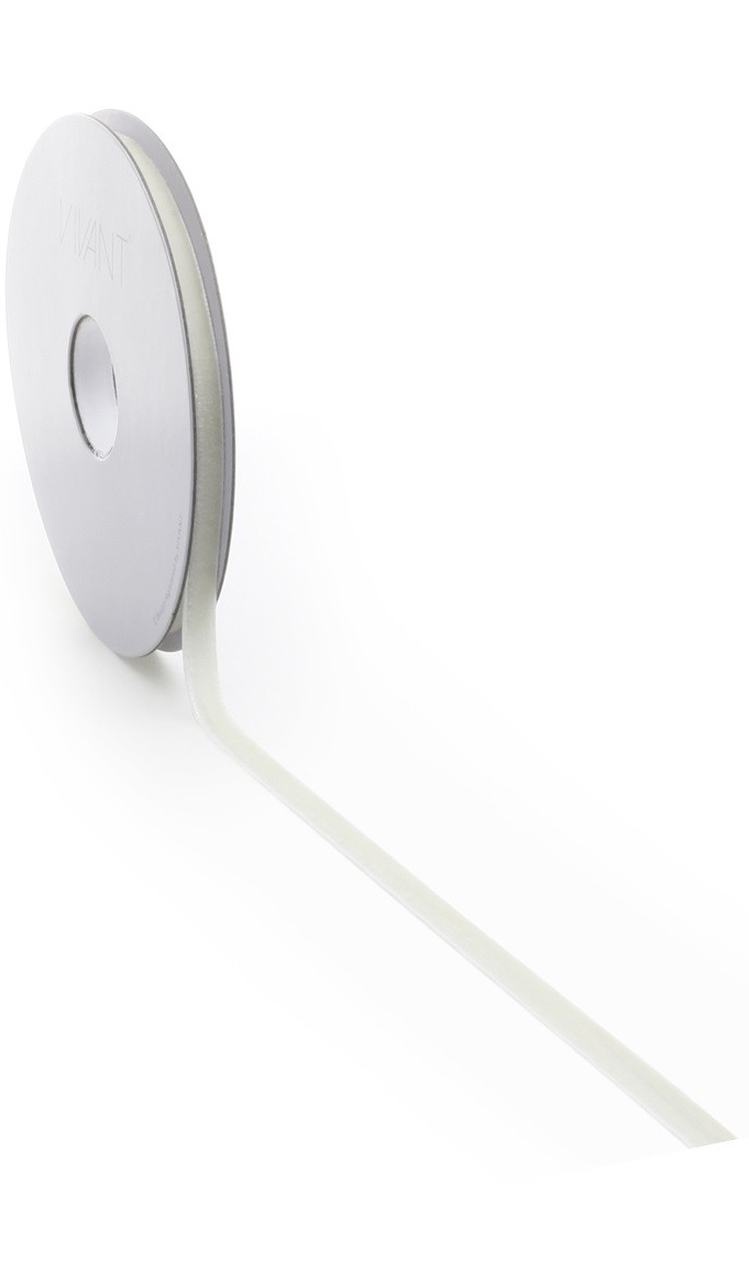 Fløyelsbånd Krem 9mm - Bilde 1