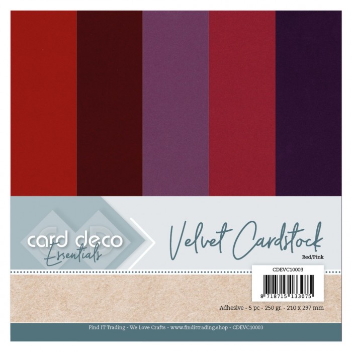Velvet Cardstock Red/Pink - Bilde 1