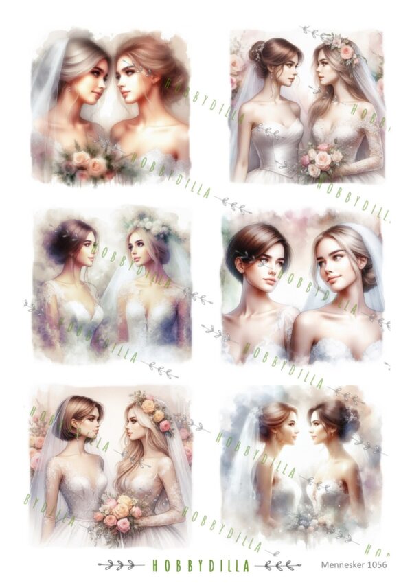 16086.jpg Rispapir A4 Mennesker 1056 Brudepar Jenter