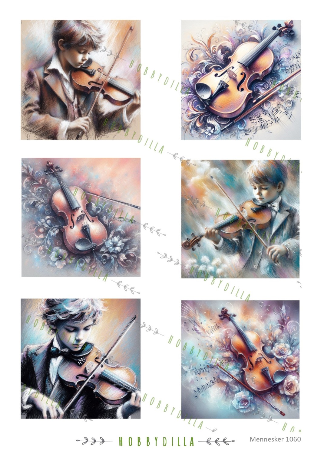 Rispapir A4 Mennesker 1060 Fiolin Gutter - Bilde 1