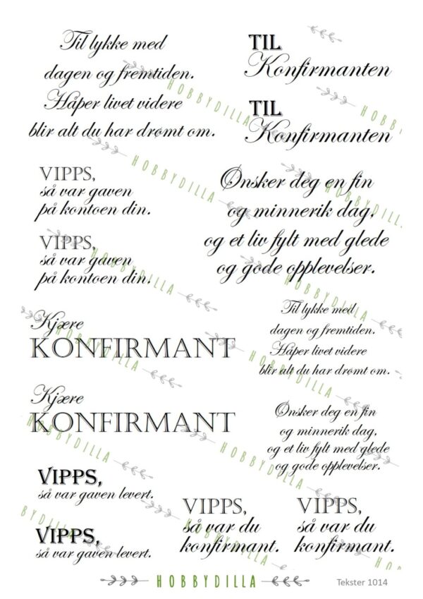 16101.jpg Motivark Tekster 1014 M Konfirmasjon