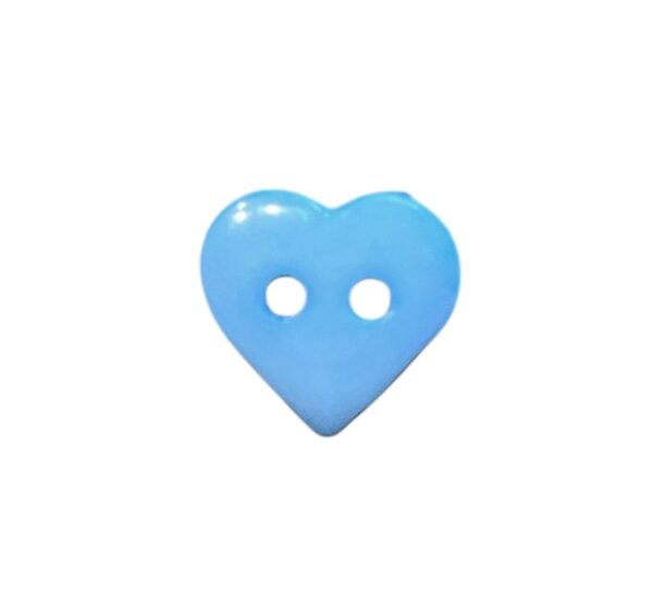 Knapp  2 hulls Hjerte 10 mm Blå