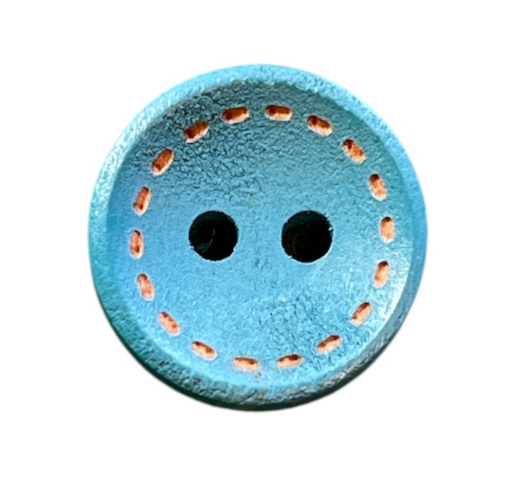 Knapp Tre 2 hulls 15 mm Turkis - Bilde 1