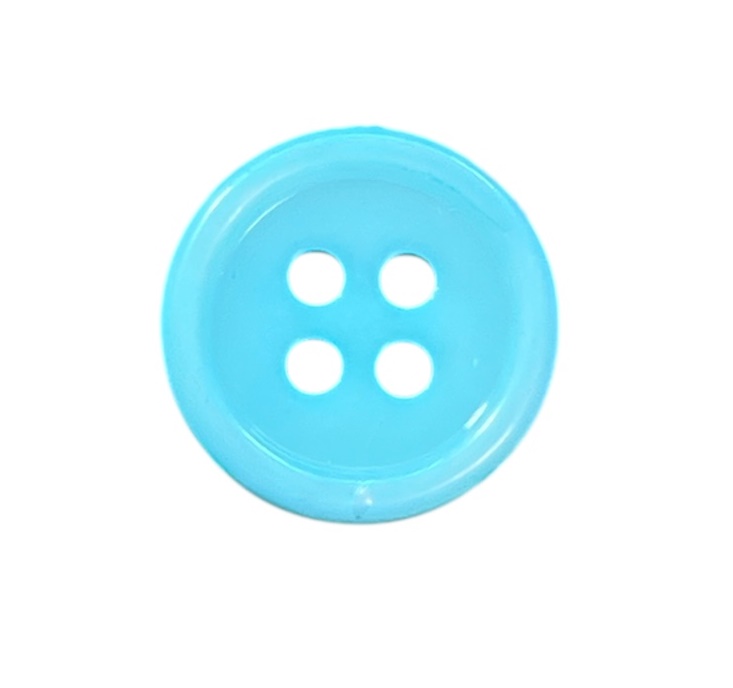 Knapp 4 hulls 12 mm Turkis - Bilde 1