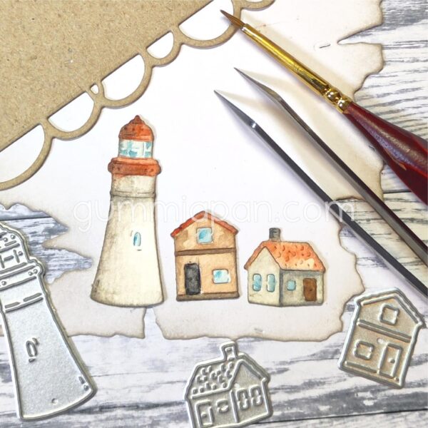 16205.jpg Gummiapan Dies Fyrtårn Og Hus