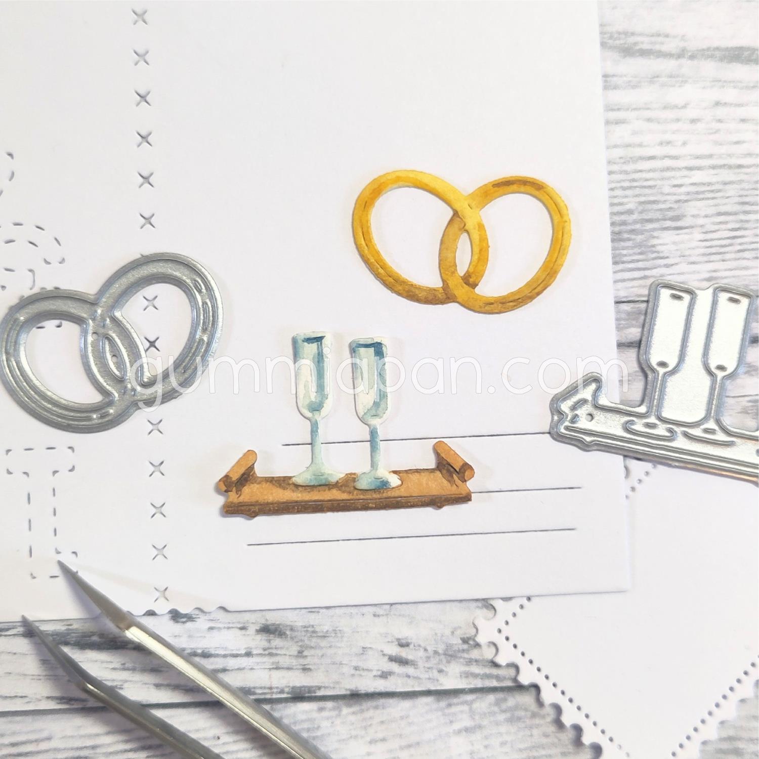 Gummiapan Dies Champagneglass Og Ringer - Bilde 1