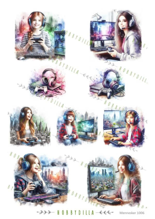 Rispapir A4 Mennesker 1006 Gaming Jente