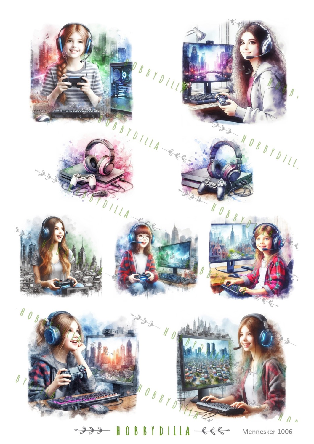 Motivark Mennesker 1006 M Gaming Jente - Bilde 1