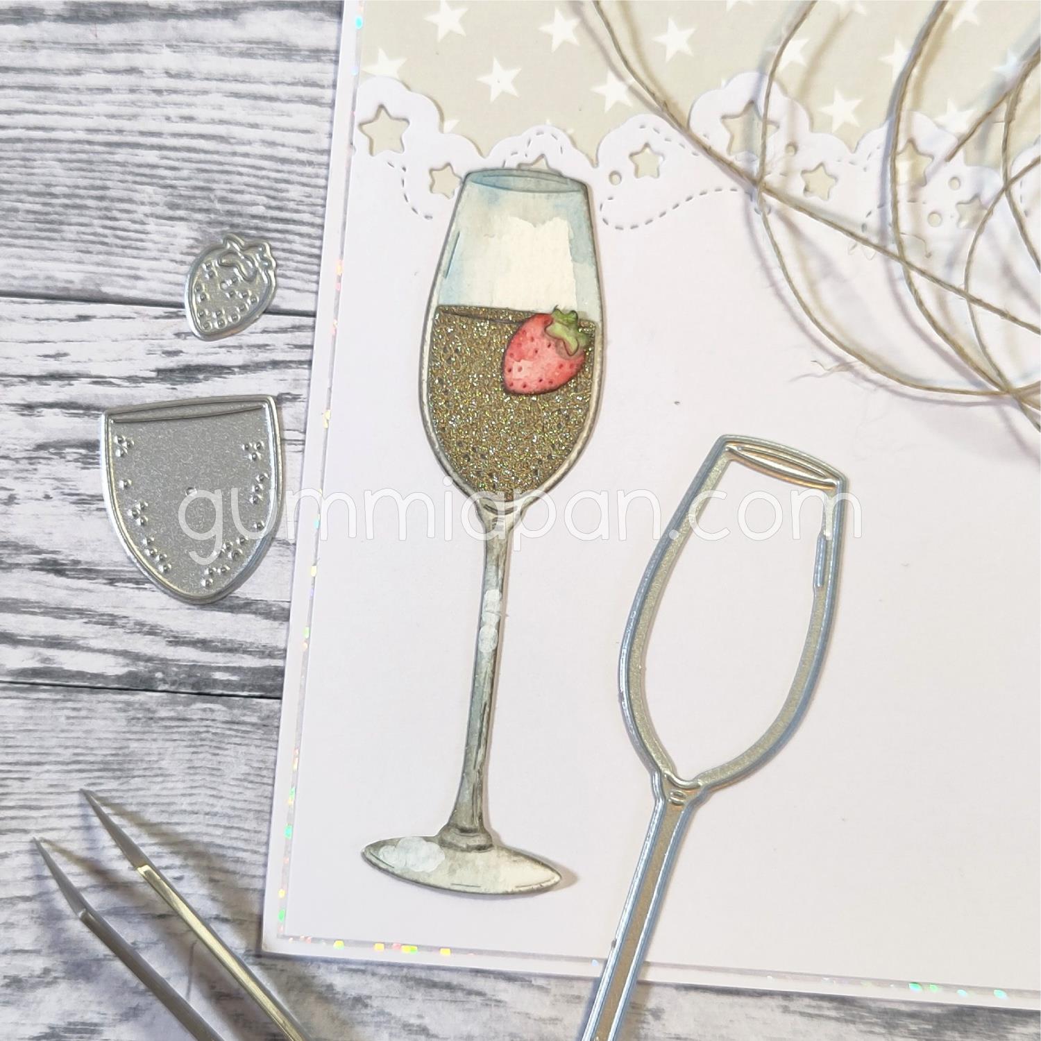 Gummiapan Dies Champagneglass - Bilde 1