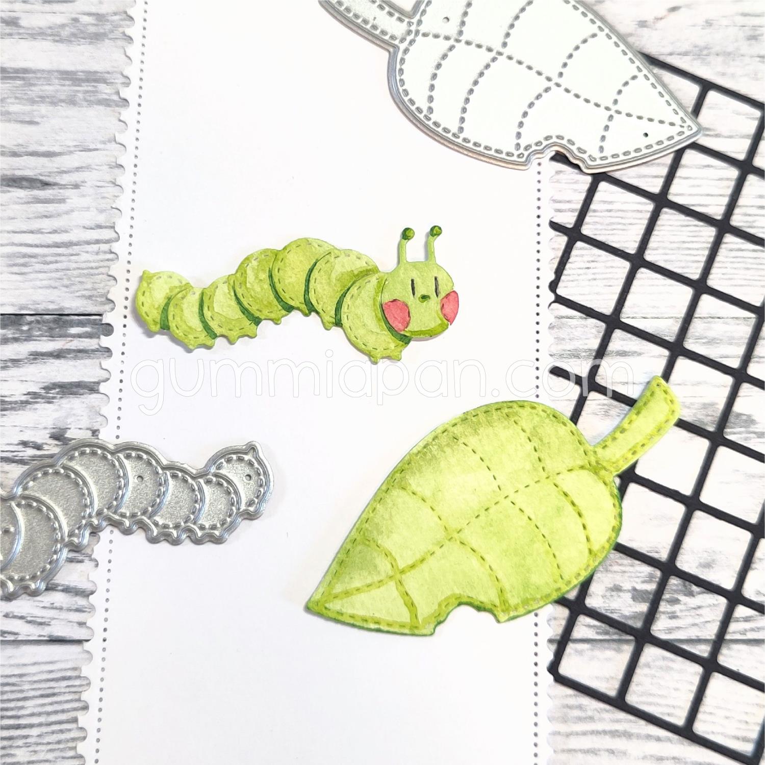 Gummiapan Dies Larve Med Blad - Bilde 1