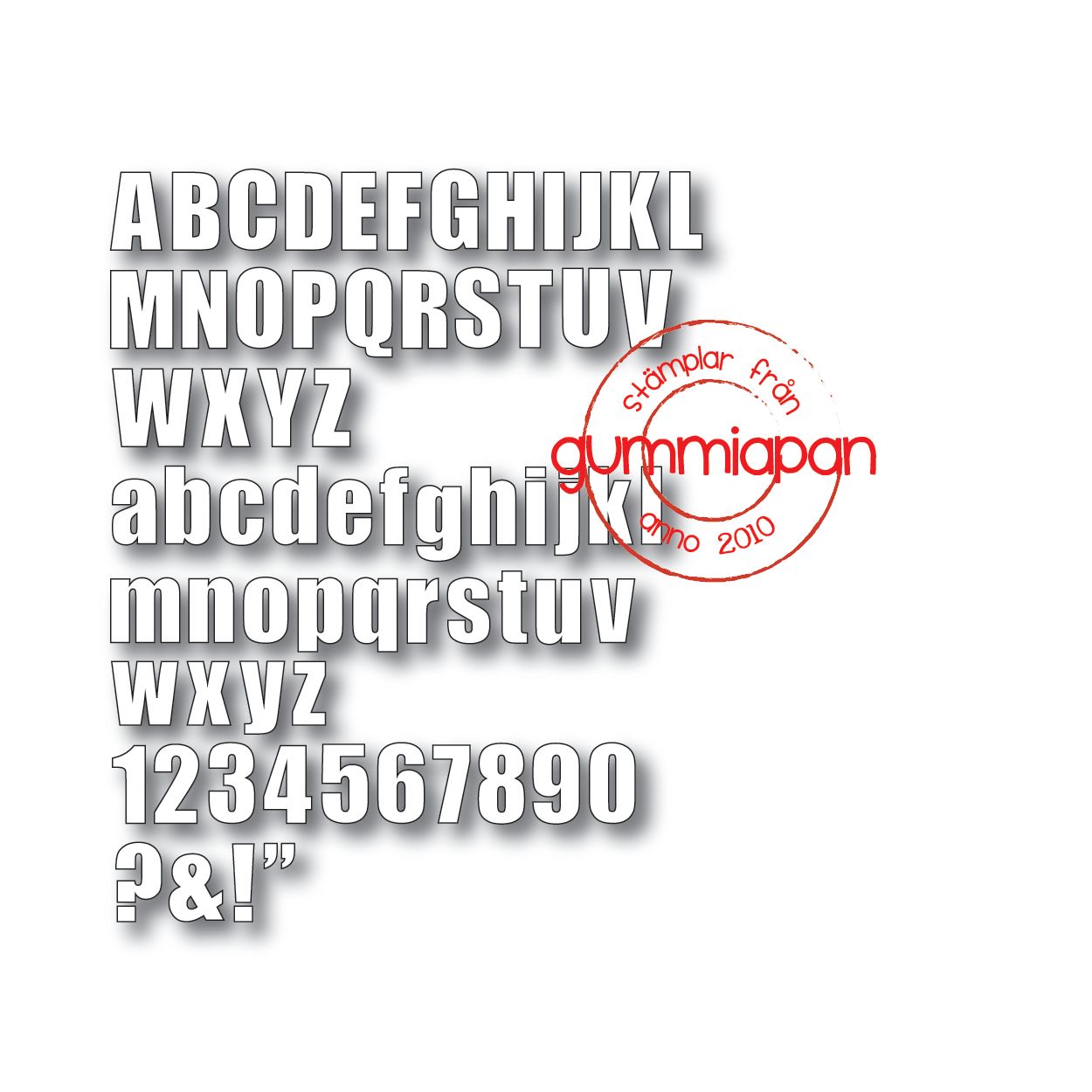 Gummiapan Dies Klassiskt Alfabet - Bilde 1