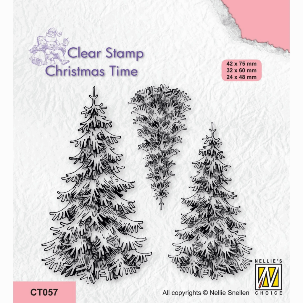 Nellie's Choice Clear Stamps 3 Snowy Fir Trees
