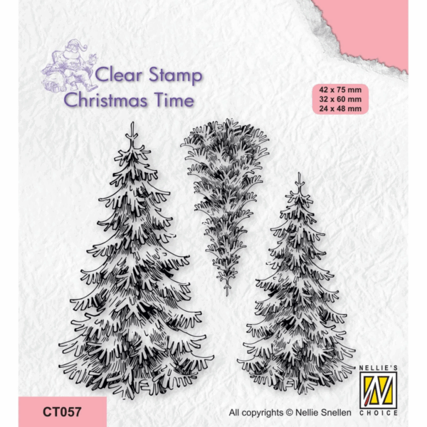 Nellie's Choice Clear Stamps 3 Snowy Fir Trees