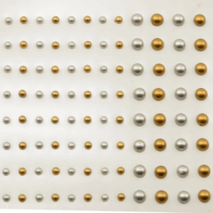 Vaessen Creative Selvklebende Halvperler 3mm&5mm Gull&Sølv Metallic 108stk - Bilde 2