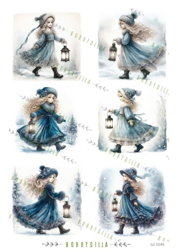 16804.jpg Rispapir Jul 1046 Vintage Jenter Blå