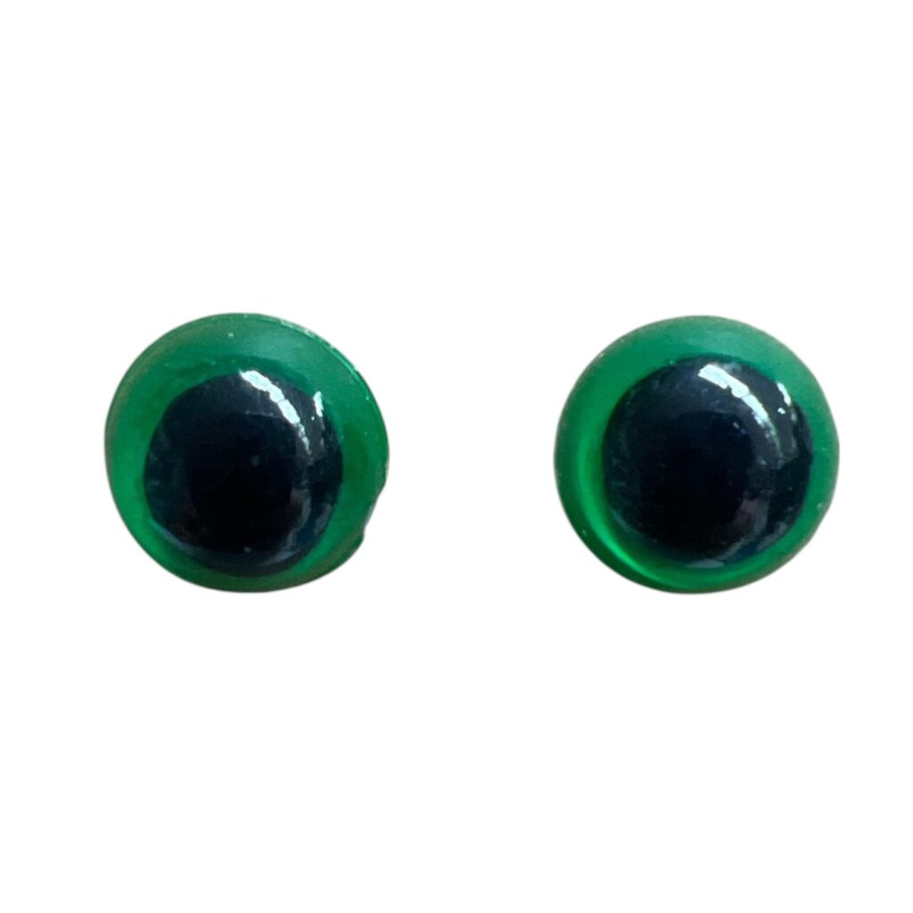 Øye med sikkerhetslås – 10mm Grønn/Sort 1par