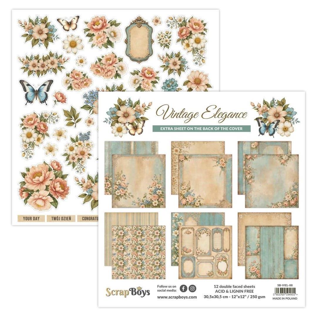 ScrapBoys Vintage Elegance-08 12X12 Blokk - Bilde 1
