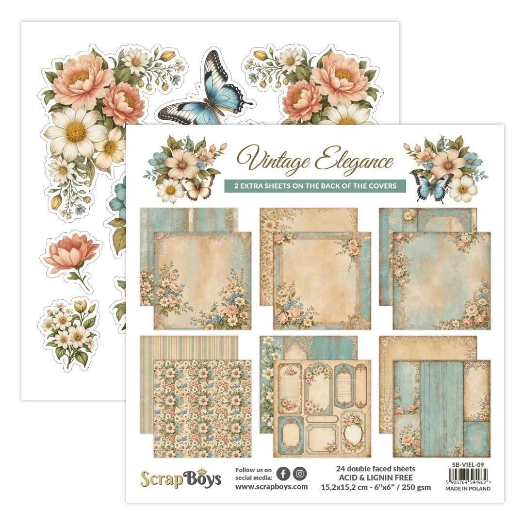 ScrapBoys Vintage Elegance-09 6X6 Blokk - Bilde 1