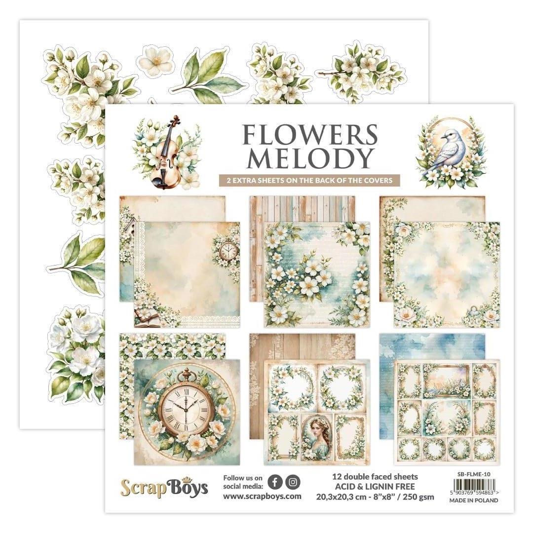 ScrapBoys Flowers Melody-10 8X8 Blokk - Bilde 1